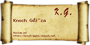 Knoch Géza névjegykártya