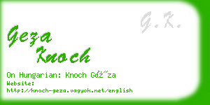 geza knoch business card